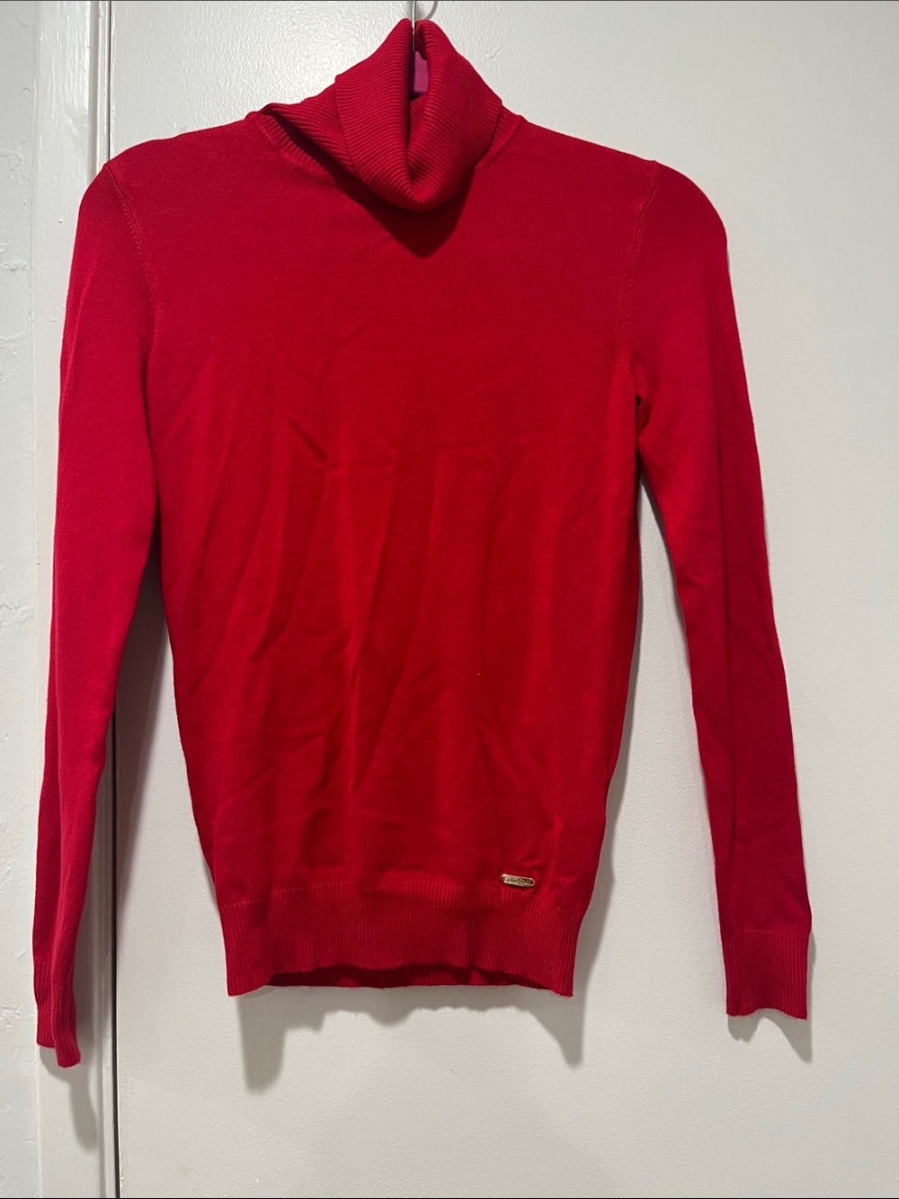 Calvin Klein Red Turtleneck Sweater - Slim Knit